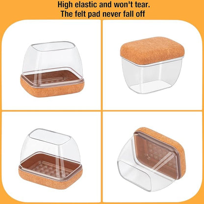 16 Pcs Rectangle Chair Leg Floor Protectors, Silicone Chair Leg Protectors - Image 8