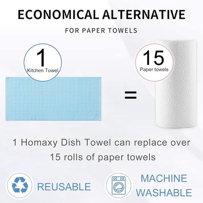 Homaxy 100% Cotton Terry Kitchen Towels, Checkered Designed, Soft and Super - Image 8