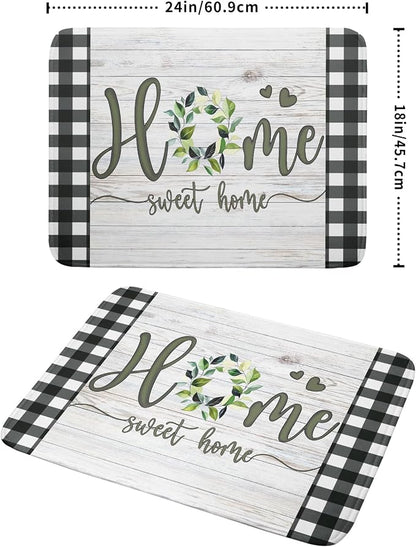 Giwawa Home Sweet Home Dish Drying Mat 18x24 Inch Spring Summer Green Leaf - Image 2