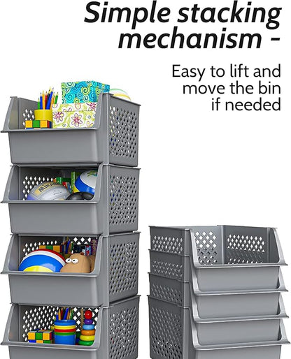 Skywin Plastic Stackable Storage Bins - Image 7