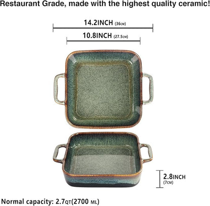 10" x 10" Porcelain Square Casserole Dishes - Image 2
