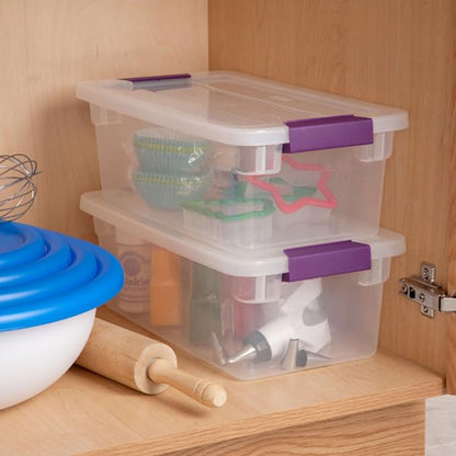 Sterilite 12-Pack 6 Quart ClearView Latch Box, Stackable Organizer Bins - Image 5