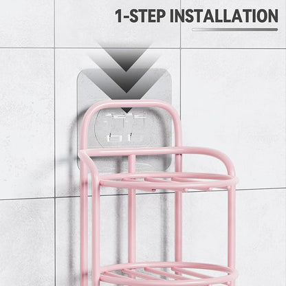Pink 3-Tier Shower Soap Shampoo Bar Holder, Self Adhesive & Freestanding - Image 4