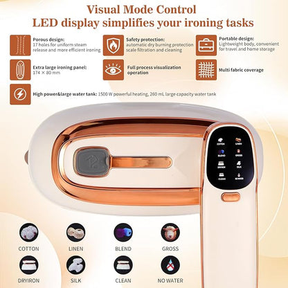 Handheld Garment Steamer 1500W – Large Ironing Panel, 20s Fast Heat-Up - Image 2