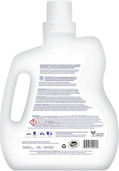 ATTITUDE Liquid Laundry Detergent, EWG Verified, HE Compatible, Plant-Based & - Image 7