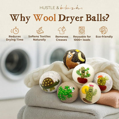 Fluff Ewes Wool Dryer Balls 6 Pack Premium New Zealand Wool Laundry Balls - Image 2