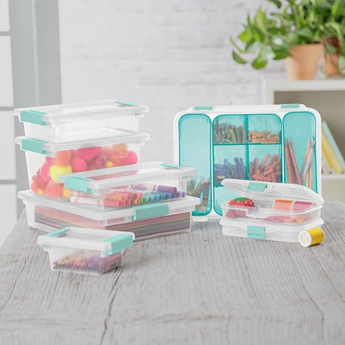 Sterilite 24-Pack Clip Box, Stackable Clear Plastic Bins - Image 4