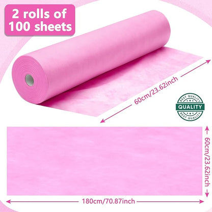 Tudomro 2 Roll Disposable Non Woven Bed Sheets 24 x 71 Inch Massage Table Paper - Image 2