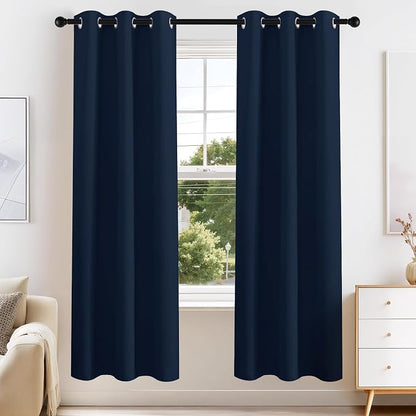 PONY DANCE Navy Blue Blackout Curtains by PONYDANCE