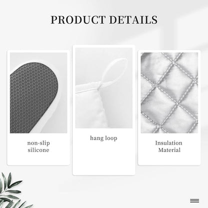 Oven Mitts and Pot Holders Marble Gray Gold White Silicone Kitchen Accessories - Image 5