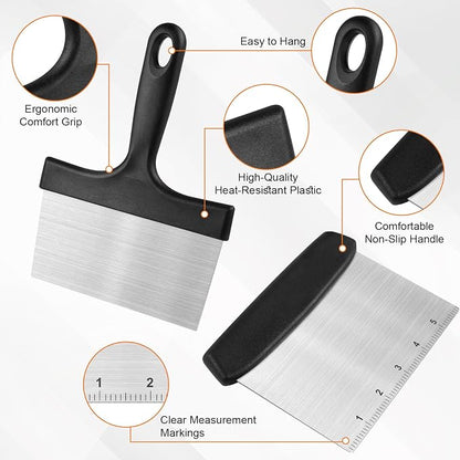 Grill Scraper&Bench Scraper Set，Food Scraper - Image 3