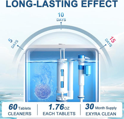 Automatic Toilet Bowl Cleaner Tablets Blue Gel Toilet Tank Cleaners, - Image 5