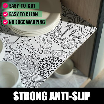 Floral Drawer and Shelf Liner for Kitchen 16IN x 10FT, Non-Adhesive and Strong - Image 3