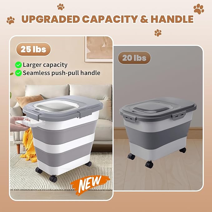23-25 Lbs Airtight Dog Food Storage Container, Collapsible Dog Food Container - Image 4