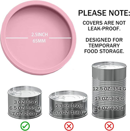 OHMO 2 Pack Cat Food Can Lids, Small Size Silicone Pet Food Can Lids Covers - Image 2