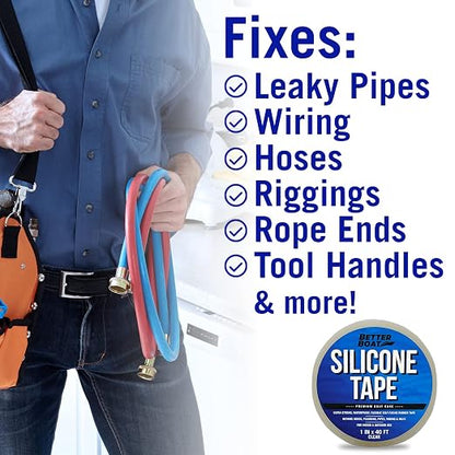 Clear Heavy Duty Silicone Tape, Self-Fusing Rubber Hose and Plumbing Water Pipe - Image 4