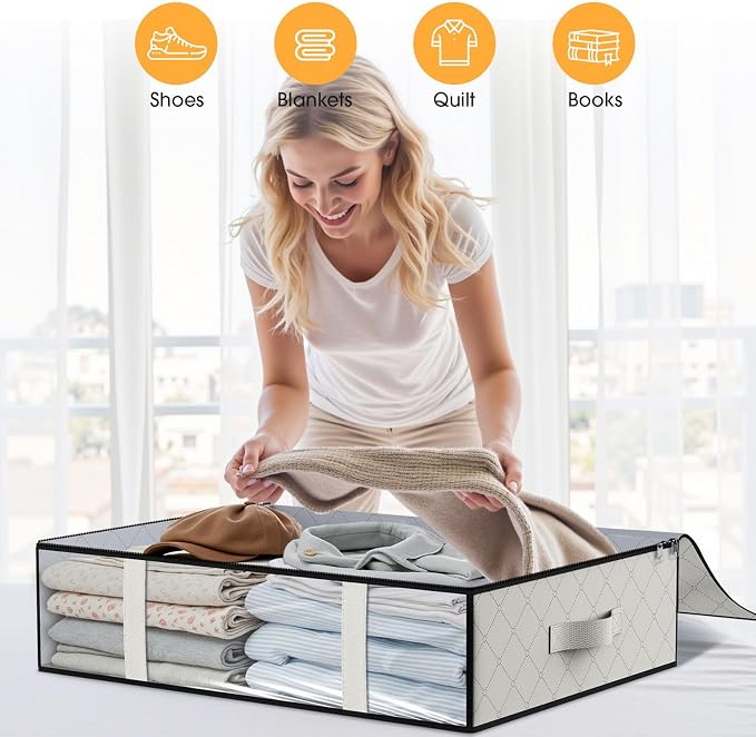 StorageRight Under Bed Storage Bins, Breathable Organizer - Image 5