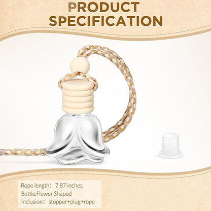 BBTO 50 Pcs Hanging Car Air Freshener Car Diffuser Bottles Empty Glass Perfume - Image 2