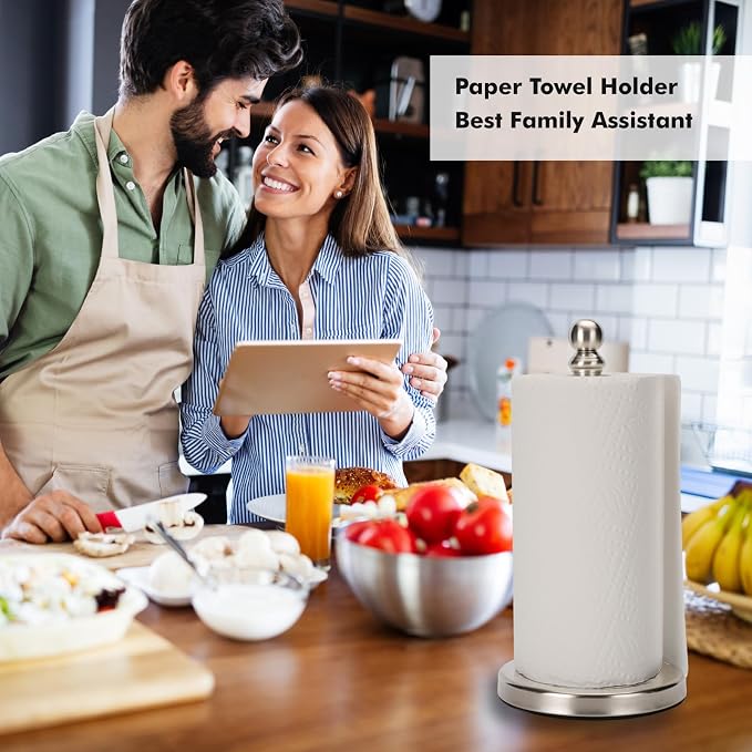 Paper Towel Holder Countertop, Standing Paper Towel Roll Holder - Image 5