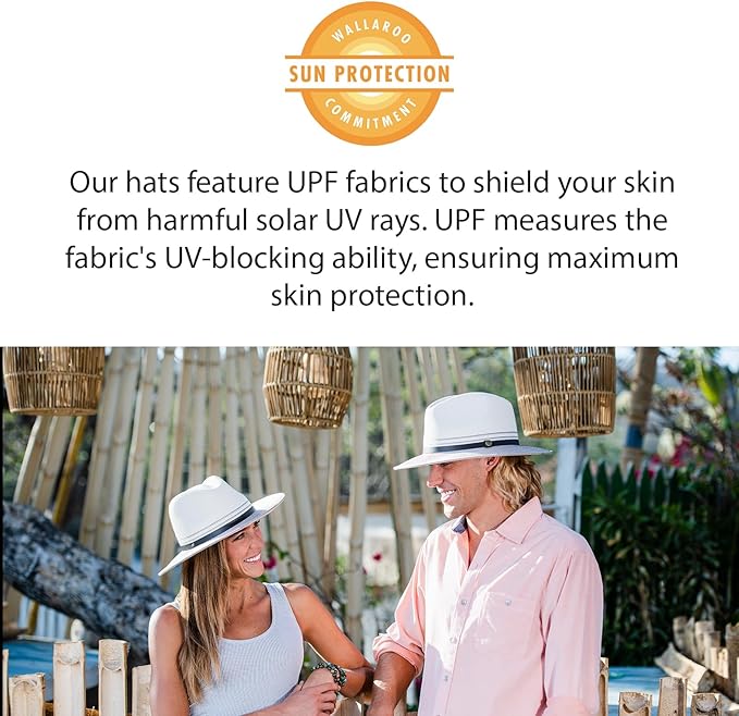 Wallaroo Hat Company Women’s Monetecito Fedora – UPF 50+ UV Protection, Wide Brim, Medium Size, Packable, Adjustable Sun Hat