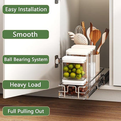 Pull Out Cabinet Organizer 7½" W x 21½" D, Heavy Duty Cabinet Pull Out Shelves - Image 2