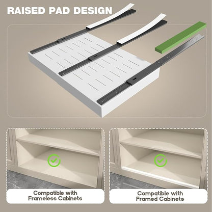 Seinloes 2 Pack Pull Out Cabinet Organizer 19" Deep, Full Extension 3 Slide - Image 2