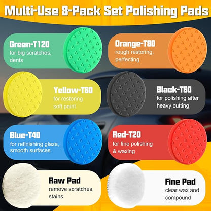 8 Pcs Buffing Polishing Pads, 6 Inch Polishing Pads, Car Compound Buffing - Image 4