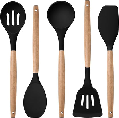 Herogo 5-Piece Cooking Utensils Set, Silicone Kitchen Utensils Set by Herogo