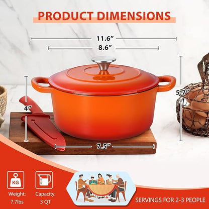 E-far 3 Qt Enameled Cast Iron Dutch Oven - Image 2
