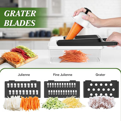 HomeHacks Vegetable Chopper Vegetable Cutter, 12 in 1 Kitchen Gadget, Onion - Image 3