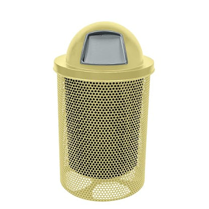 COATEDOUTDOORFURNITURE RDT-P-TXTSAND Heavy Duty Round Trash Receptacle by CoatedOutdoorFurniture