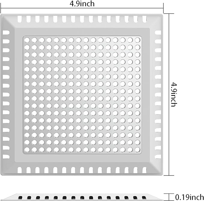 Hair Catcher/Drain Strainer/Shower Drain Cover for Bathroom Floor Drain, Stainless Steel and Silicone (Patented Product)