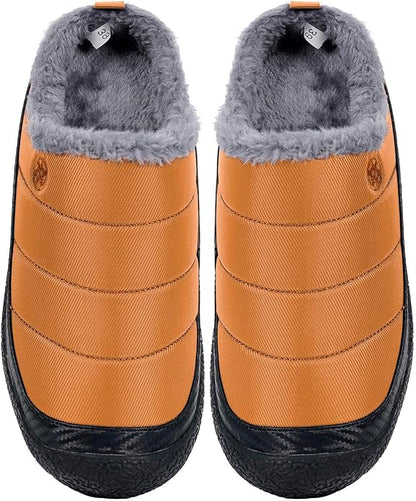 Womens Mens House Slippers Slip on Snow Winter Warm Fully Fur Lined Slippers - Image 6