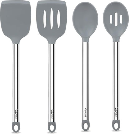 Vayvnt 4 PCS Cooking Utensils Set, Silicone Kitchen Spatula Set by Vayvnt