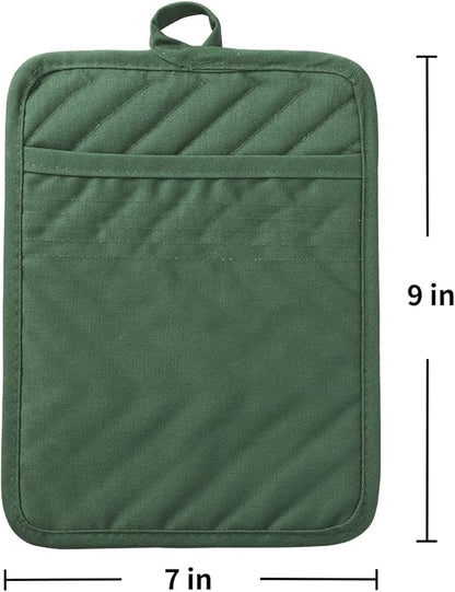 Anyi Pot Holders and Oven Mitts 7" X 9" Heat Resistant Cotton Pocket Pot Holder - Image 7
