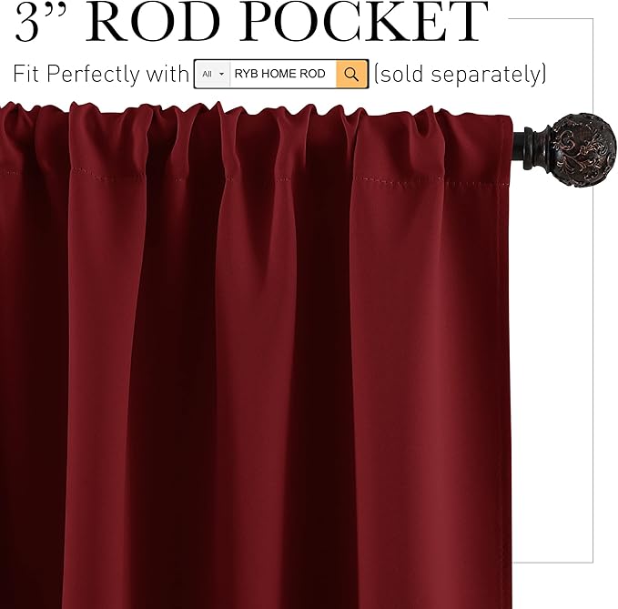 RYB HOME RV Camper Door Window Curtains -Blackout Privacy Curtains & Drapes - Image 2