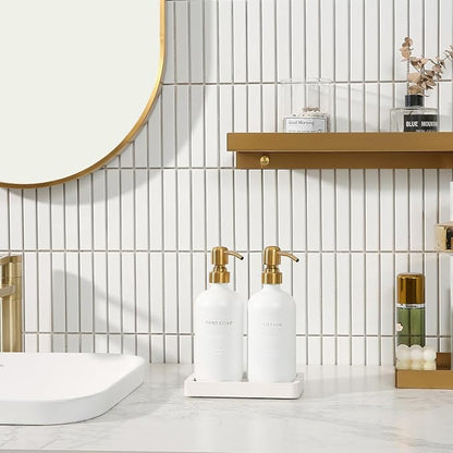 Gold Soap Dispenser Bathroom Set, Hand and Lotion Dispenser - Image 2