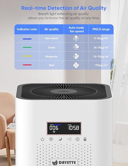 Dayette Air Purifiers for Home Large Room up to 3000 Sq Ft, CARD Upgrade to 500 - Image 4