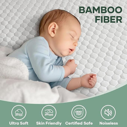 OhGeni 100% Waterproof Mattress Protector, Crib Size-2 Pack Mattress Pad - Image 8