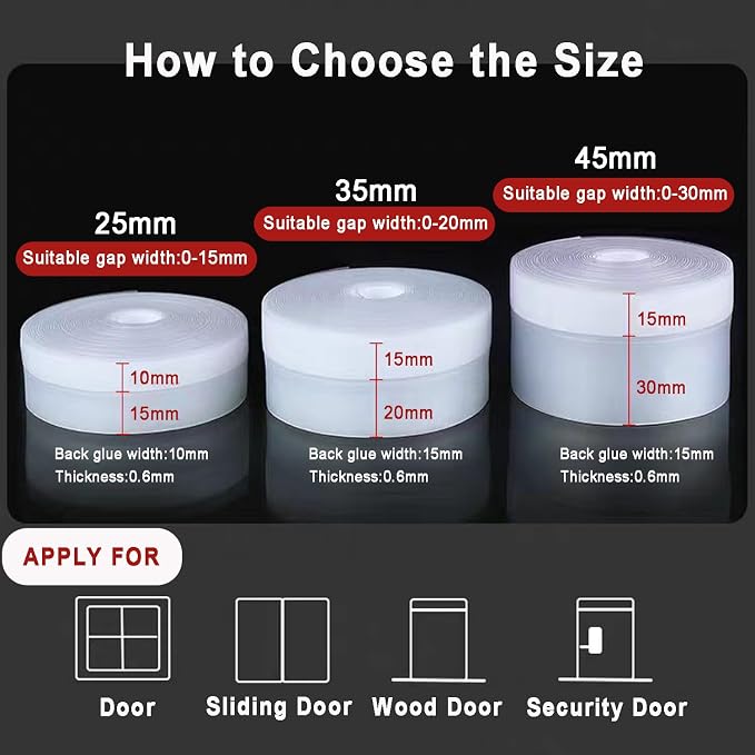 Upgraded 49.2FT Silicone Weather Stripping Door Seal, No Residue Glass Shower - Image 7