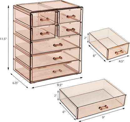 Sorbus Acrylic Makeup Organizer Set, 7-Drawer Vanity & Countertop Cosmetic - Image 3