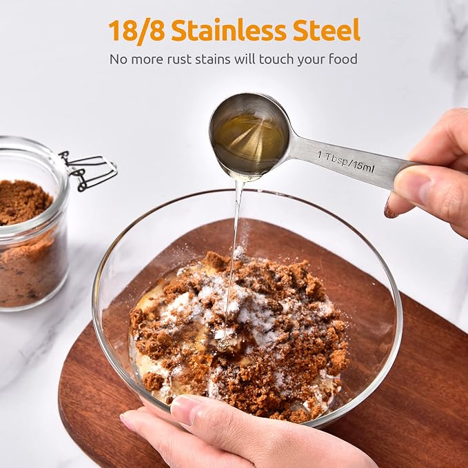 U-Taste Teaspoon Tablespoon Measuring Spoons: 18/8 Stainless Steel Measure - Image 3
