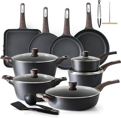SENSARTE Pots and Pans Set Non stick, Non toxic Healthy Induction Cookware Sets by SENSARTE