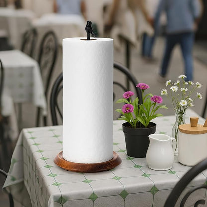 Wood Paper Towel Holder Countertop, Easy Tear Farmhouse Kitchen Towel Holder - Image 9
