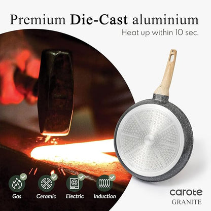 CAROTE Non Stick Frying Pan Skillet Set, Omelet Pan, Healthy Non Toxic Granite - Image 7