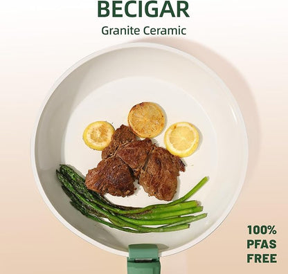 BECIGAR 23pcs Ceramic Pots and Pans Set, Nonstick Detachable Handle Cookware - Image 7