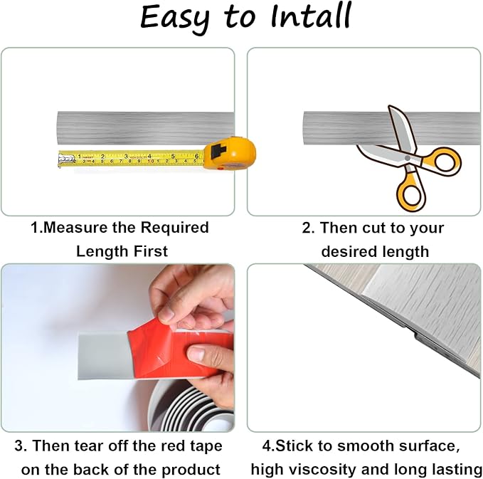 Floor/Door Flat Transition Strip & Self-Adhesive Vinyl Edge Trim - Image 3