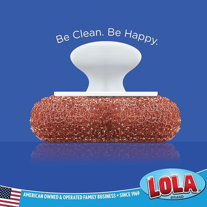 LOLA Copper Mesh Scouring Pad w/Comfort Knob, Heavy Duty Cleaning Pads - Image 5