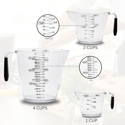 Dalup Measuring Cup Set – Clear Plastic Liquid Measuring Cups - Image 4