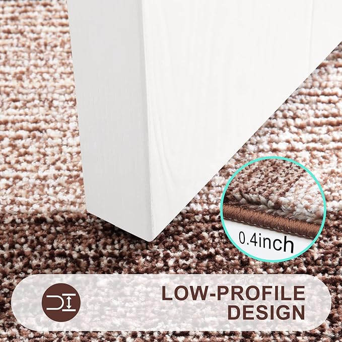 Kitinjoy Indoor Outdoor Door Mat, 71x24 Non-Slip Absorbent Dirt Trapper, Low-Profile Washable Inside Entrance Front Floor Mat, Sturdy Soft Entry Doormats for Entryway, Brown
